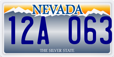 NV license plate 12A063