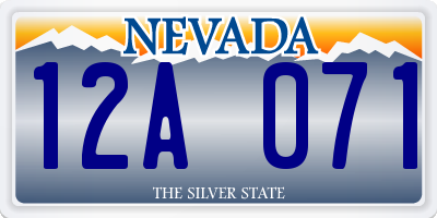 NV license plate 12A071