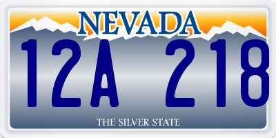 NV license plate 12A218