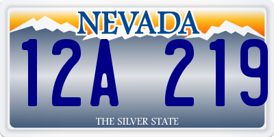 NV license plate 12A219