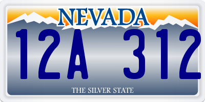 NV license plate 12A312