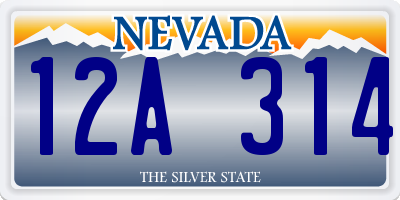 NV license plate 12A314