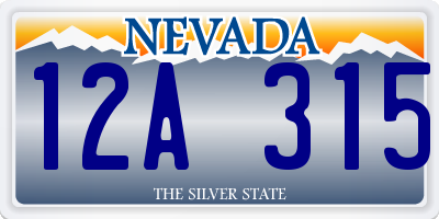 NV license plate 12A315