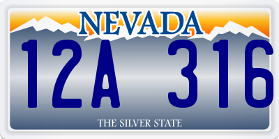 NV license plate 12A316