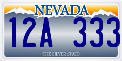 NV license plate 12A333