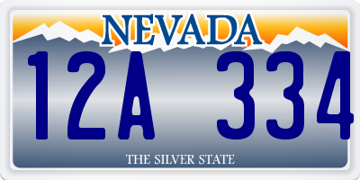 NV license plate 12A334