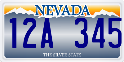 NV license plate 12A345