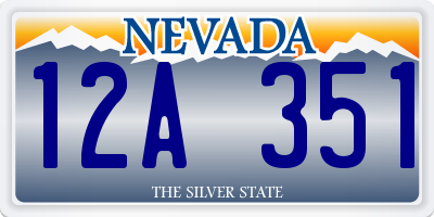 NV license plate 12A351