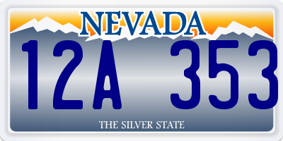NV license plate 12A353