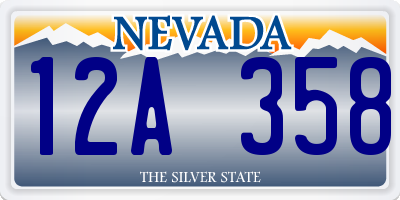 NV license plate 12A358