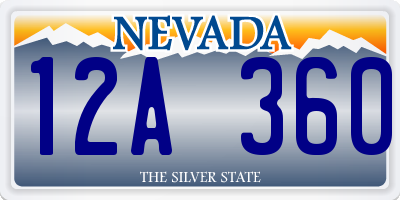 NV license plate 12A360