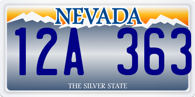 NV license plate 12A363