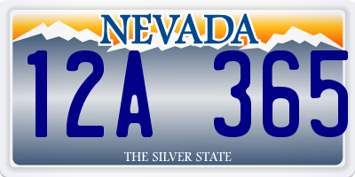 NV license plate 12A365