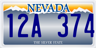 NV license plate 12A374