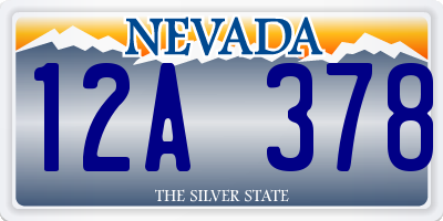 NV license plate 12A378