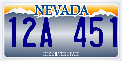 NV license plate 12A451