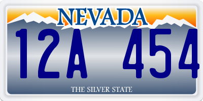 NV license plate 12A454