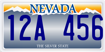 NV license plate 12A456