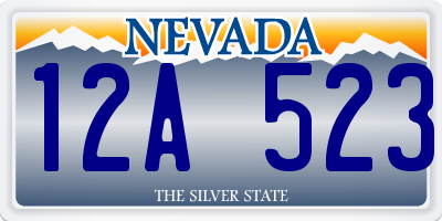 NV license plate 12A523