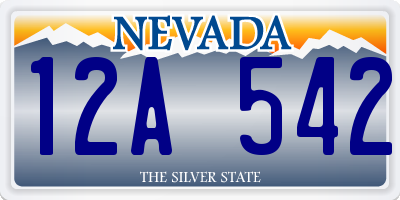 NV license plate 12A542