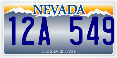 NV license plate 12A549