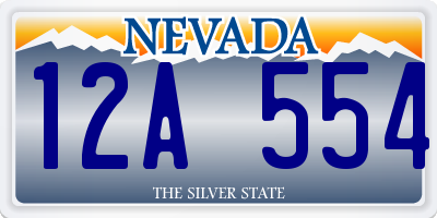 NV license plate 12A554