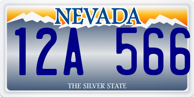 NV license plate 12A566