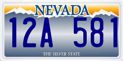 NV license plate 12A581