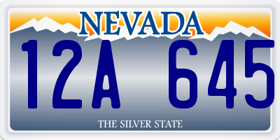 NV license plate 12A645