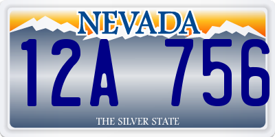 NV license plate 12A756