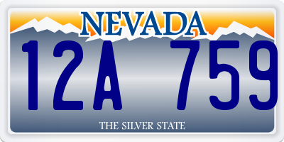 NV license plate 12A759