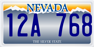 NV license plate 12A768