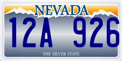 NV license plate 12A926