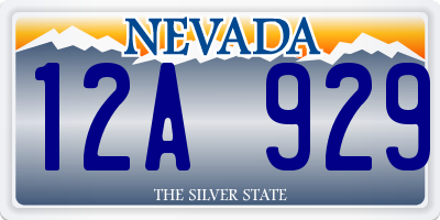 NV license plate 12A929