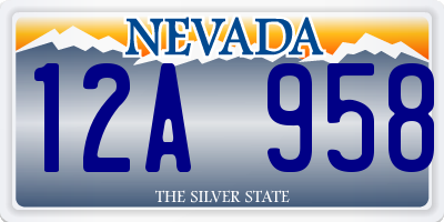 NV license plate 12A958