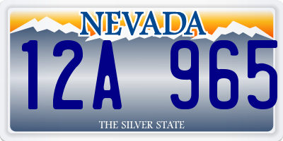 NV license plate 12A965