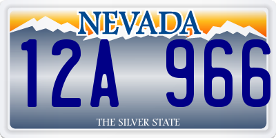 NV license plate 12A966