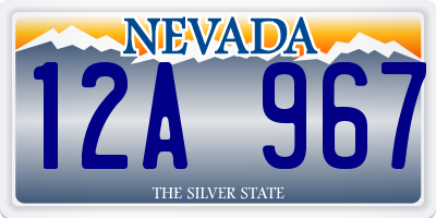 NV license plate 12A967