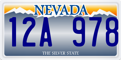 NV license plate 12A978