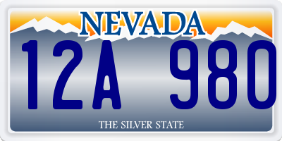 NV license plate 12A980