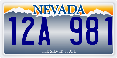 NV license plate 12A981