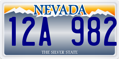 NV license plate 12A982