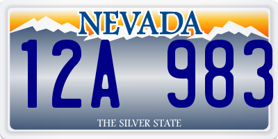 NV license plate 12A983