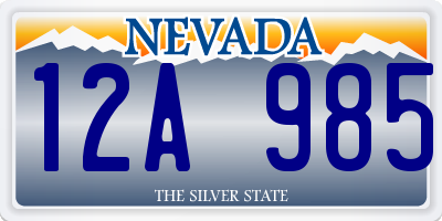 NV license plate 12A985