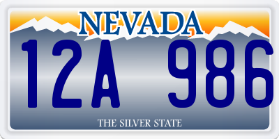 NV license plate 12A986