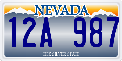 NV license plate 12A987