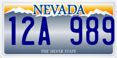 NV license plate 12A989