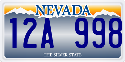 NV license plate 12A998