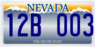 NV license plate 12B003