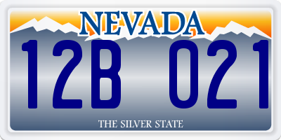 NV license plate 12B021